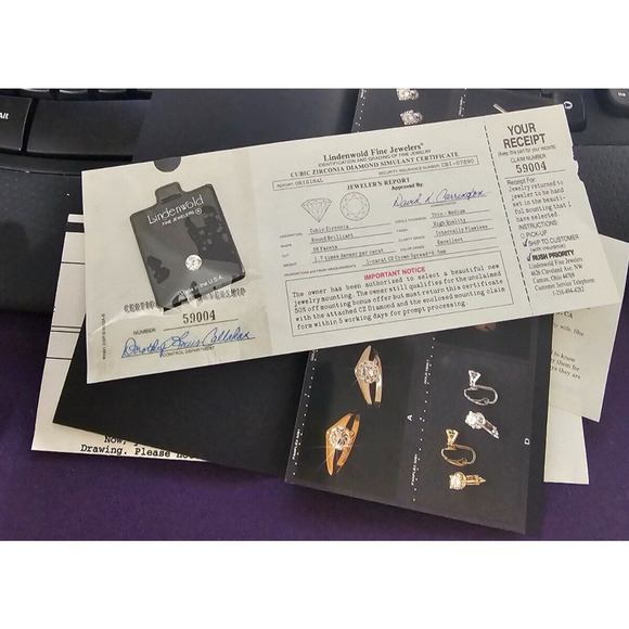 Lindenwold Fine Jewelers CZ 1 Carat Cubic Zirconia W/Certificate Excellent 6.5mm - Picture 3 of 3